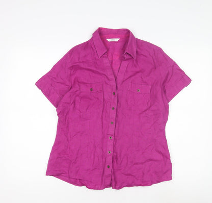 Womens UK Size 14 Marks and Spencer Pink  Button-Up
