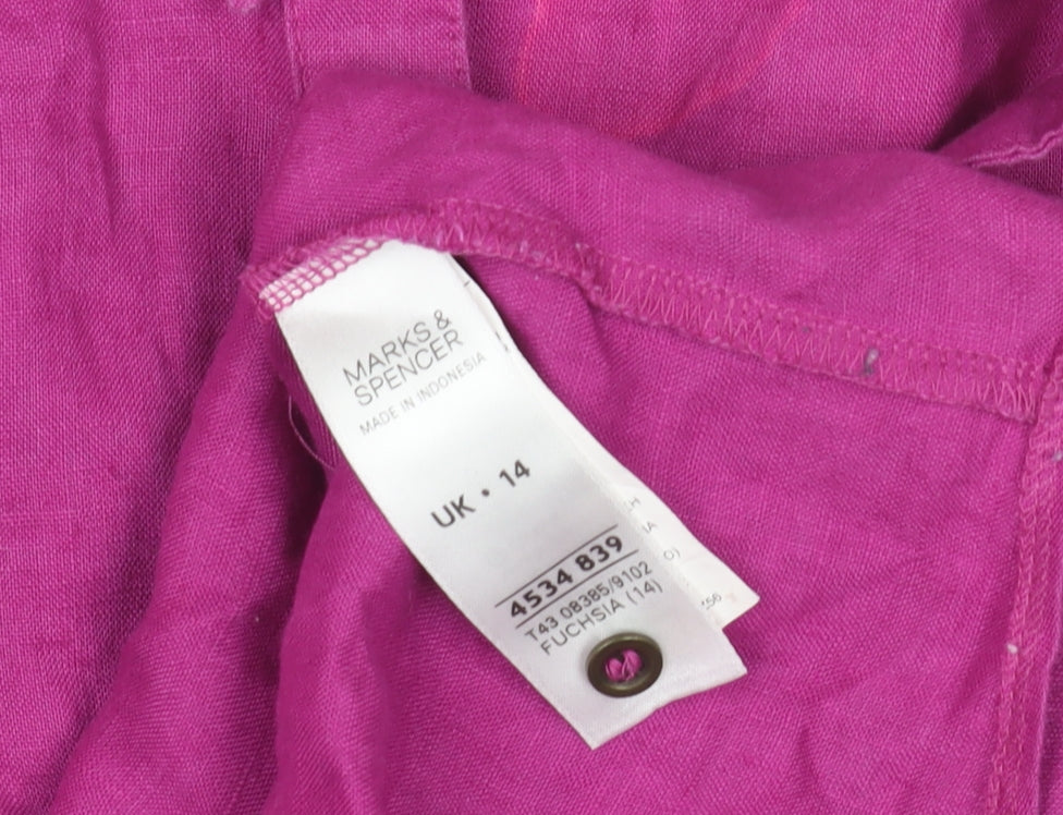 Womens UK Size 14 Marks and Spencer Pink  Button-Up