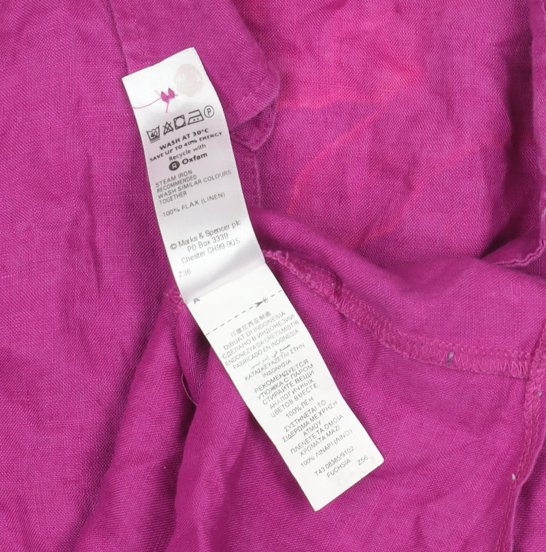 Womens UK Size 14 Marks and Spencer Pink  Button-Up