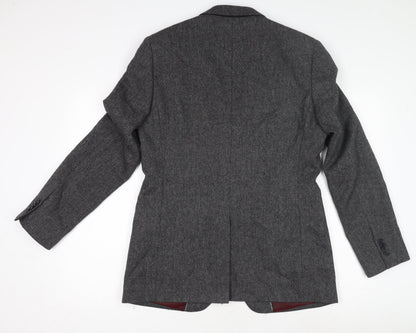 Merc London Grey Wool Men's Blazer Jacket 38