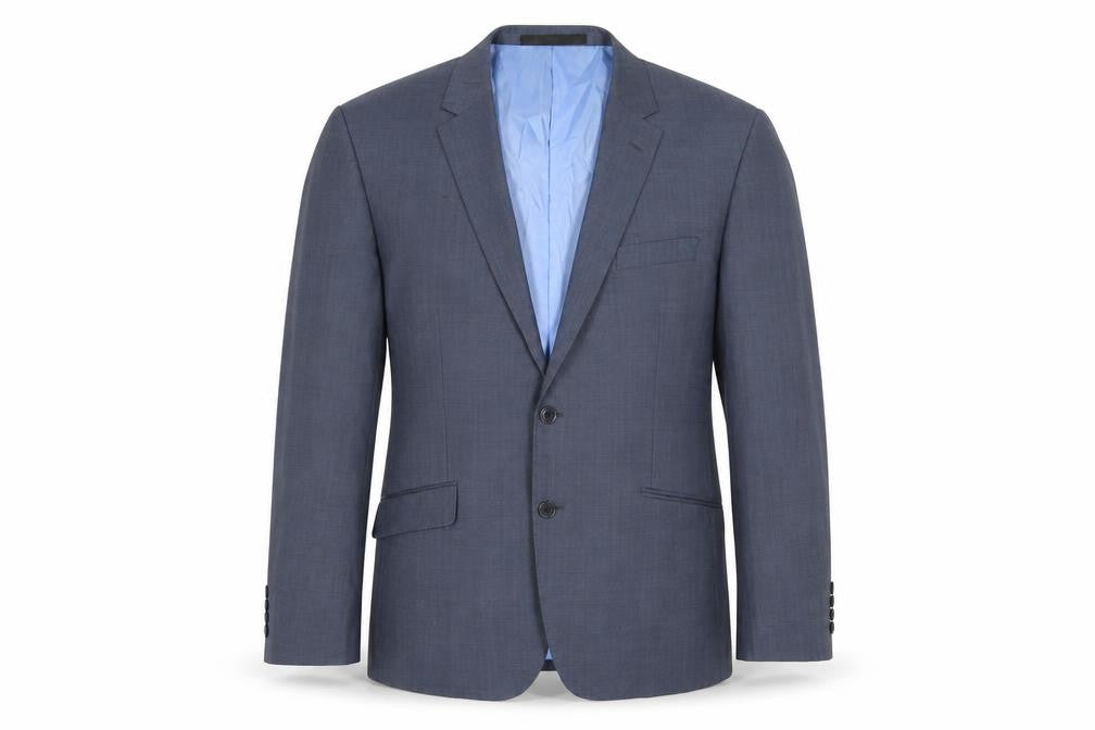 Mens UK Size 44 Alfred Brown Regular Blue Suit Jacket