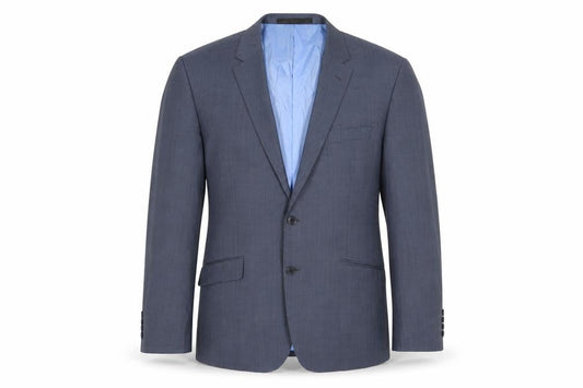 Mens UK Size 44 Alfred Brown Regular Blue Suit Jacket