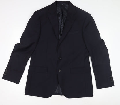 Marks and Spencer Men's Blue Wool Blazer, L, Formal