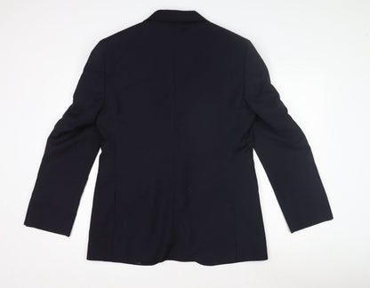 Marks and Spencer Men's Blue Wool Blazer, L, Formal