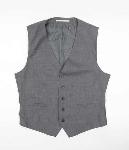 Burton Grey Men's Waistcoat Medium 38-40" Formal Wear