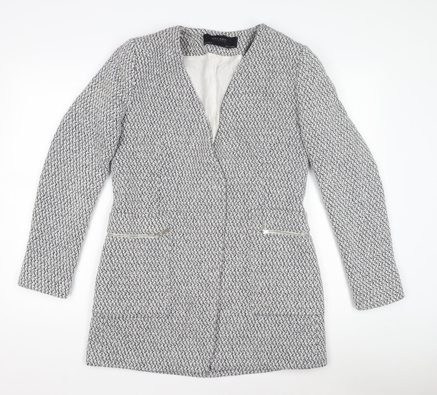 Womens UK Size L Zara White Basic Jacket