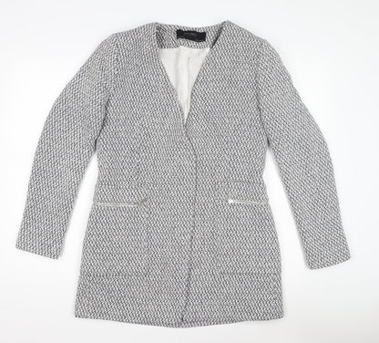 Womens UK Size L Zara White Basic Jacket