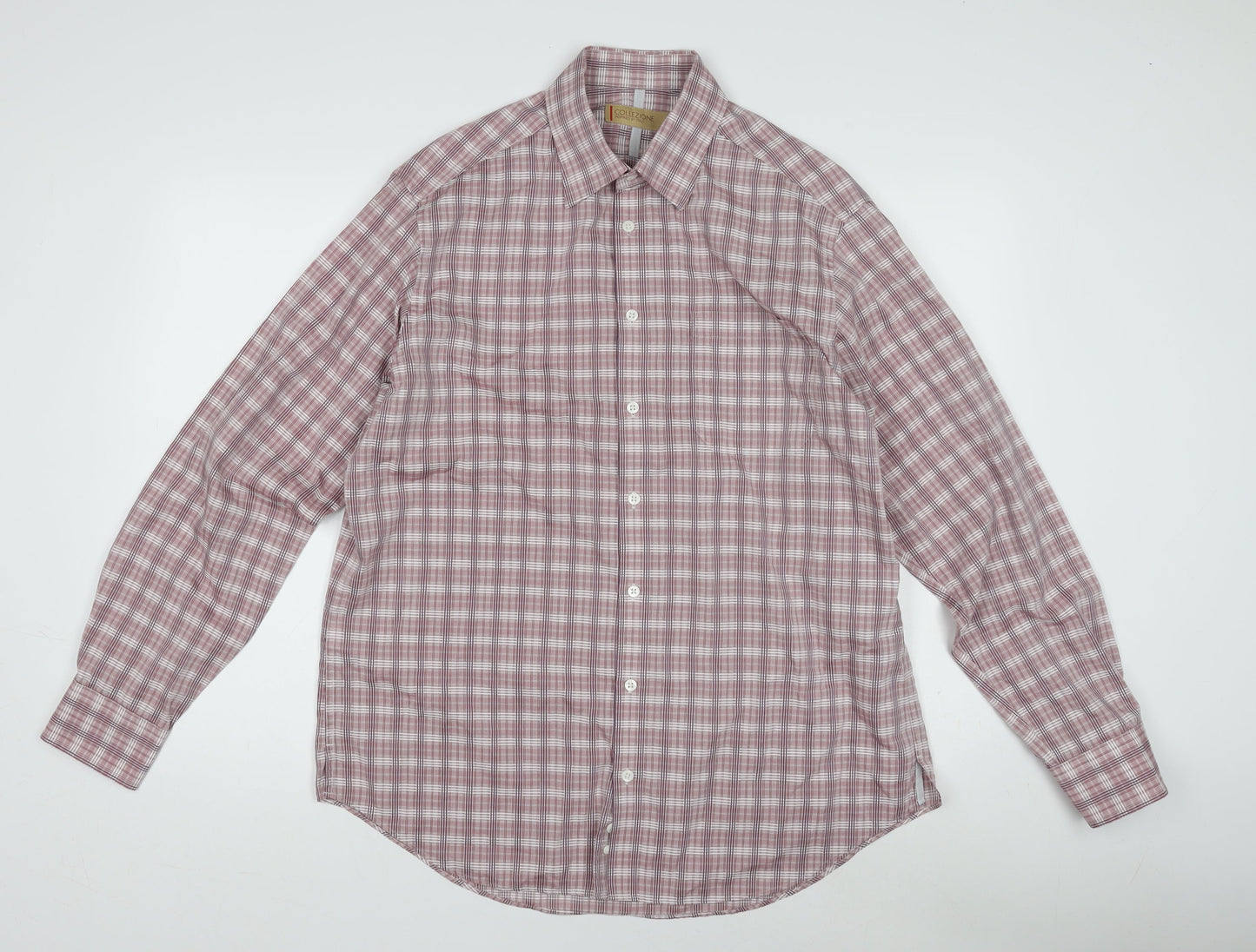 Marks and Spencer Men's Red Check Shirt L
