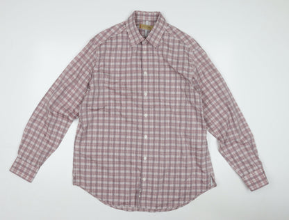 Marks and Spencer Men's Red Check Shirt L