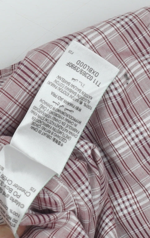 Marks and Spencer Men's Red Check Shirt L