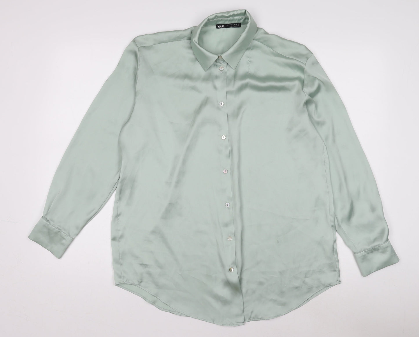 Womens UK Size 8 Zara Green  Button-Up
