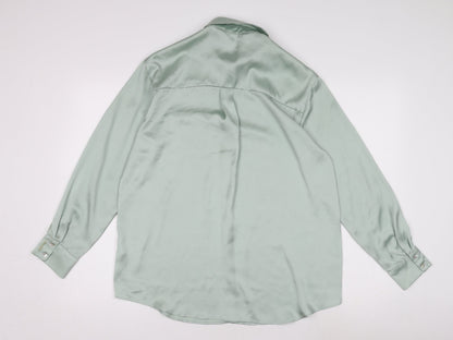 Womens UK Size 8 Zara Green  Button-Up