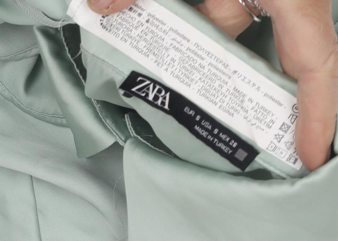 Womens UK Size 8 Zara Green  Button-Up