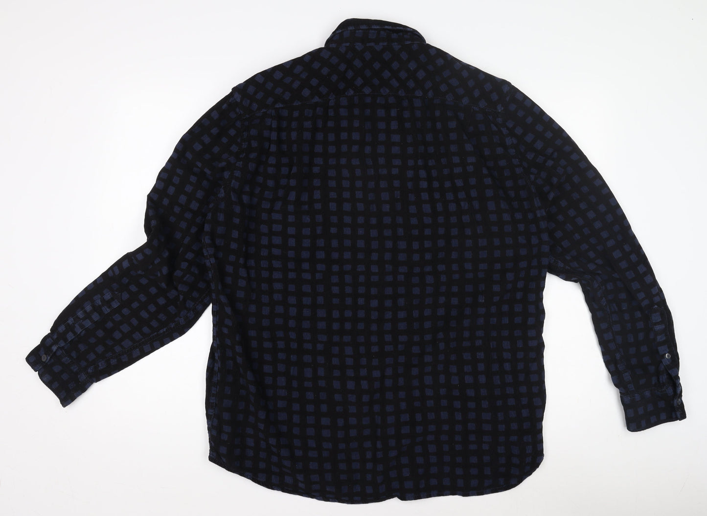 French Connection Men's Blue XL Corduroy Check Shirt