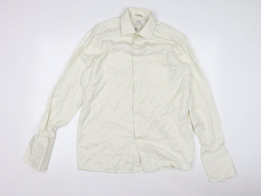 Wills Classic Mens Ivory Dress Shirt Regular Fit 15.5