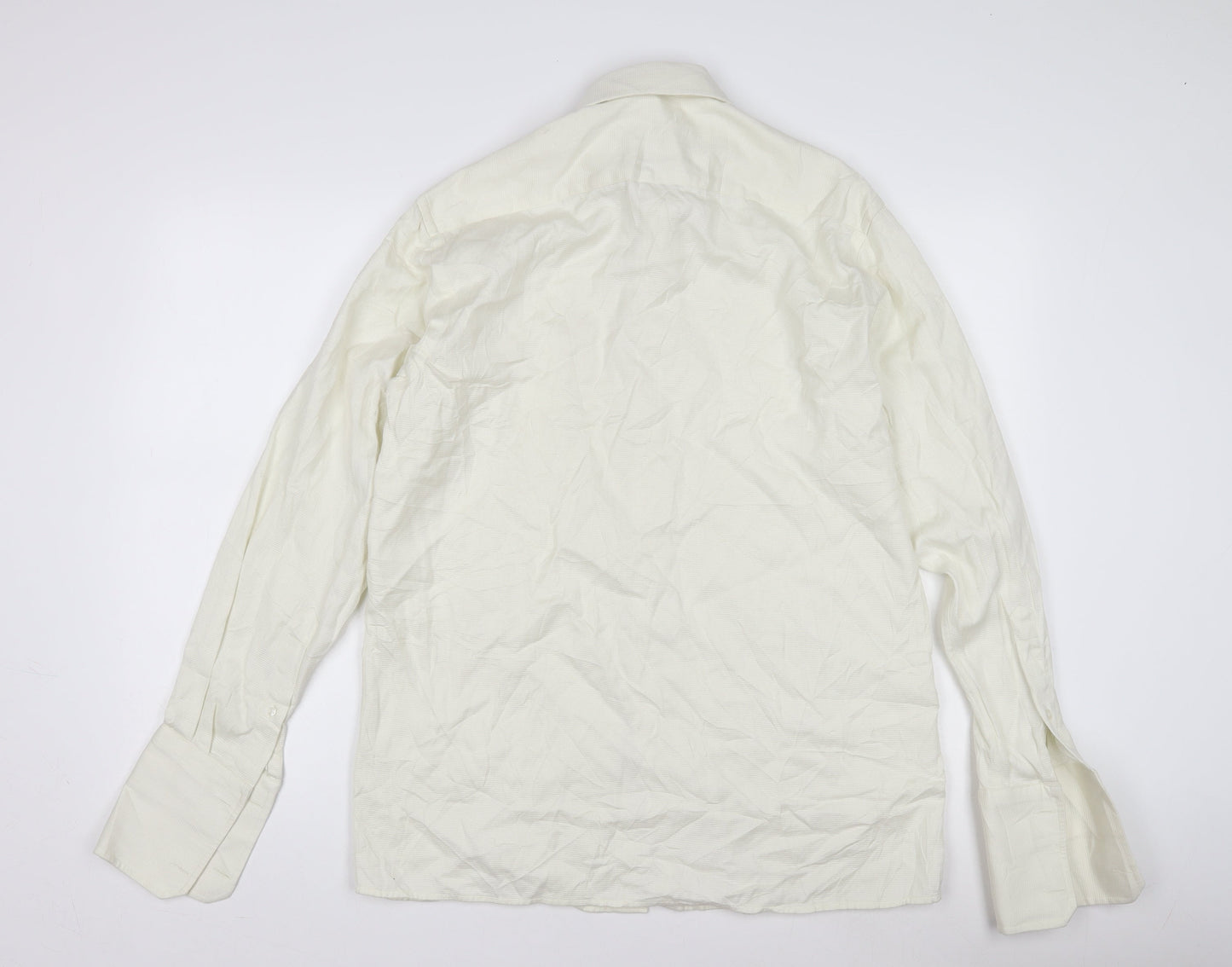 Wills Classic Mens Ivory Dress Shirt Regular Fit 15.5