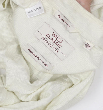 Wills Classic Mens Ivory Dress Shirt Regular Fit 15.5