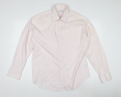 Mens UK Collar Size 17 Baumler Smart Pink  Dress Shirt