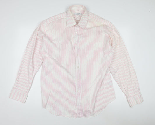 Mens UK Collar Size 17 Baumler Smart Pink  Dress Shirt