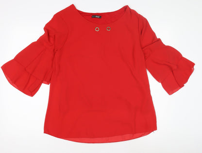 QUIZ Women's Red Flared Sleeve Top