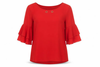 Womens UK Size L Quiz Red Basic Blouse