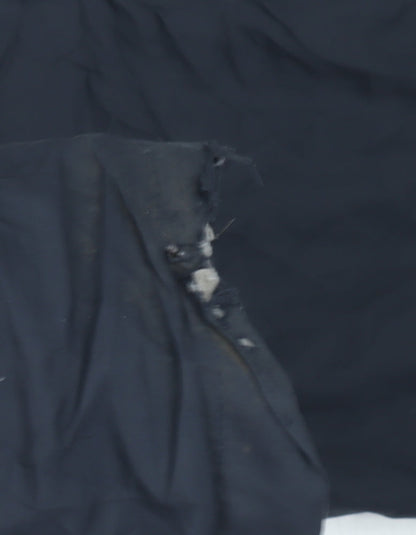 Men's Black Rain Trousers, Size L, Elastic Waist