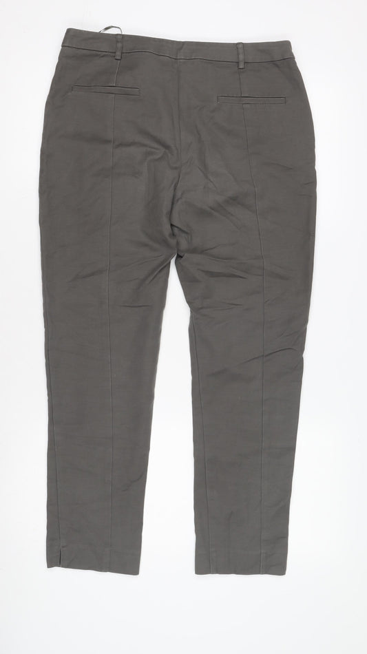 Womens UK Size 12 Oasis Regular Fit Business Casual Grey Trousers