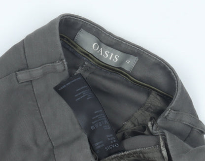 Womens UK Size 12 Oasis Regular Fit Business Casual Grey Trousers