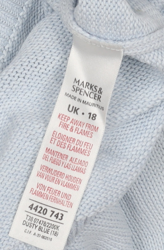Womens UK Size 18 Marks and Spencer Blue Pullover Jumper