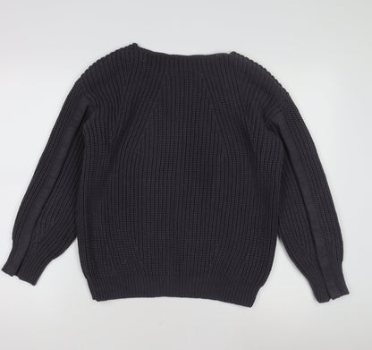 Womens UK Size 18 Wrap Black Pullover Jumper