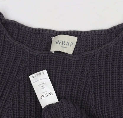 Womens UK Size 18 Wrap Black Pullover Jumper