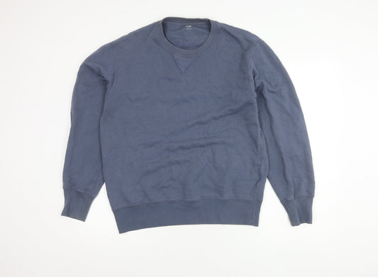 Uniqlo Men's Blue Pullover Sweatshirt M Knit Cotton Blend