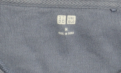 Uniqlo Men's Blue Pullover Sweatshirt M Knit Cotton Blend