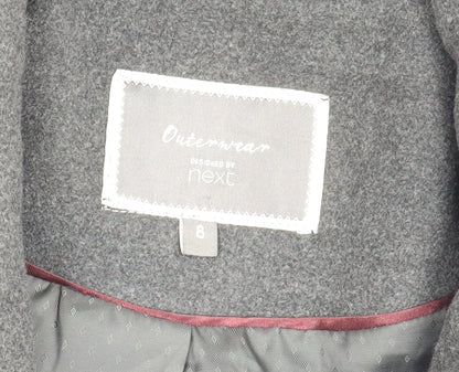 Womens UK Size 8 NEXT Black Overcoat