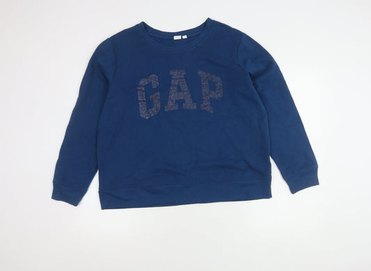 Gap Women's Blue XL Pullover Logo Sweatshirt
