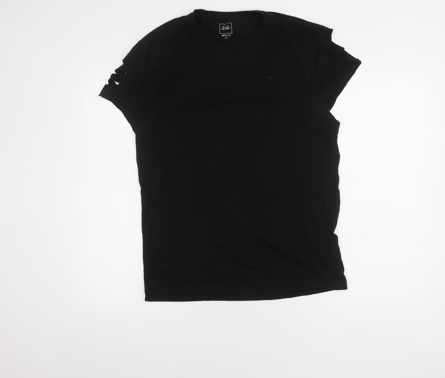 River Island Men's Black Muscle Fit T-Shirt Large