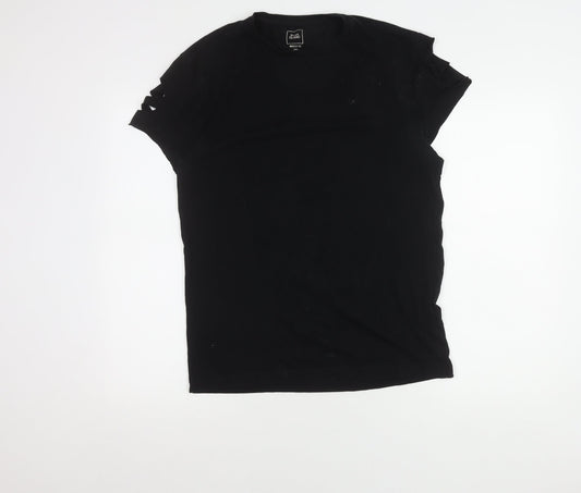 River Island Men's Black Muscle Fit T-Shirt Large