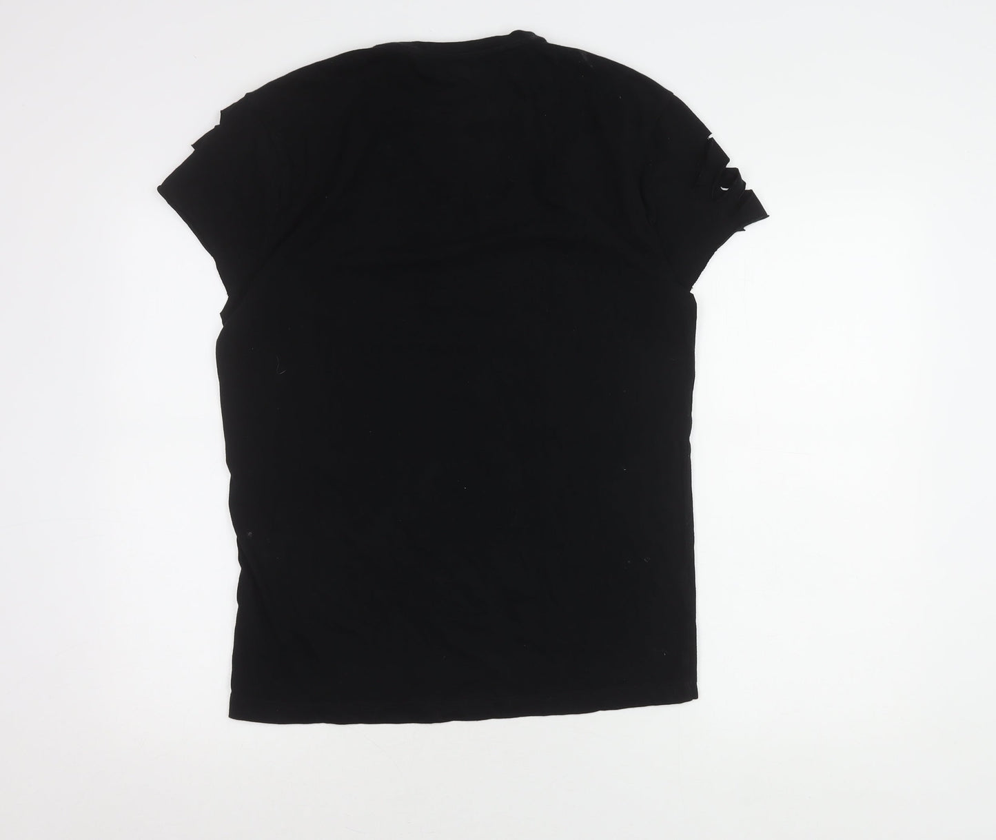River Island Men's Black Muscle Fit T-Shirt Large