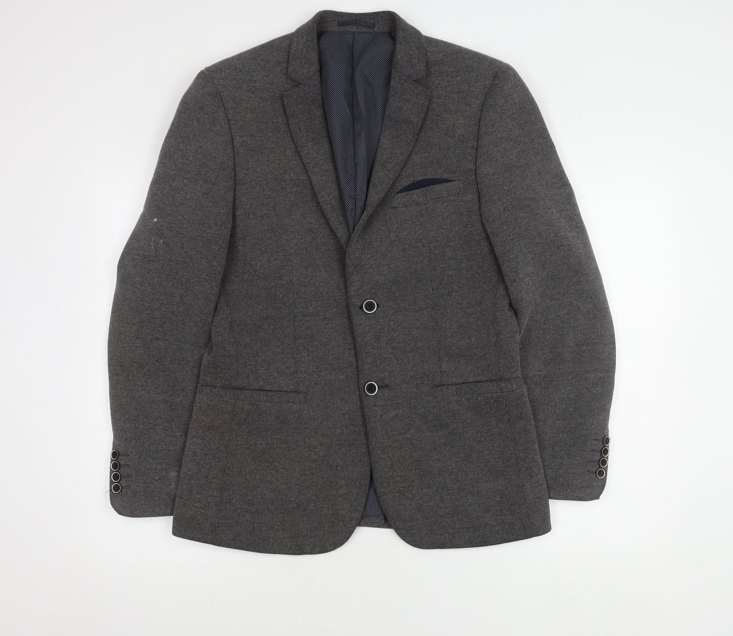 Harry Brown Grey Men's Blazer, Size 38R, Casual, Two-Button