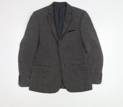 Harry Brown Grey Men's Blazer, Size 38R, Casual, Two-Button