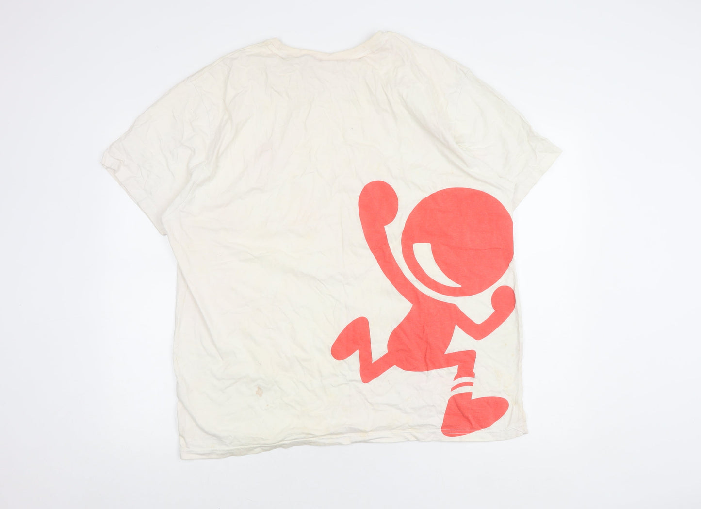 Sport Relief Men's XXL White Graphic Print Cotton T-Shirt