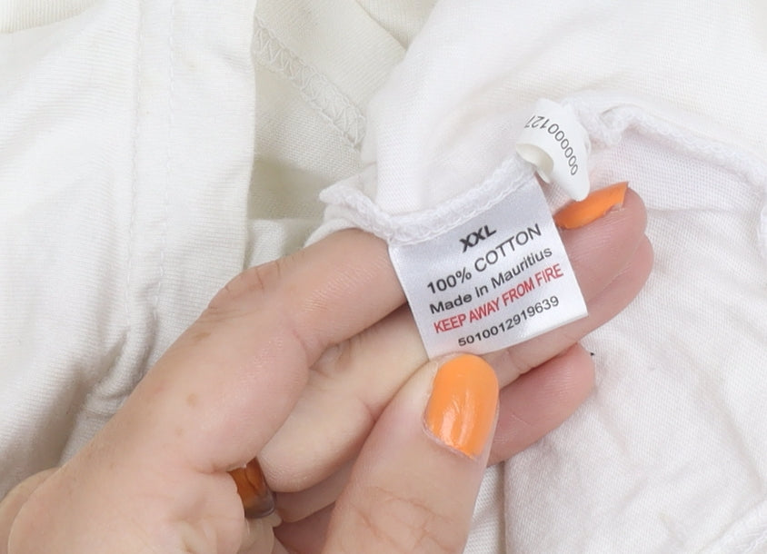 Sport Relief Men's XXL White Graphic Print Cotton T-Shirt