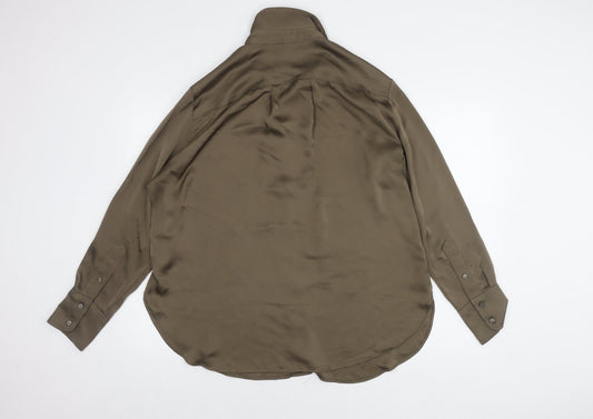 Womens UK Size 12 H&M Brown  Button-Up