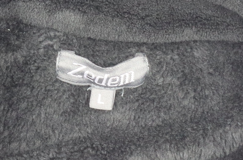 Zeden Men's Black Fleece Jacket, Lightweight, L, Autumn