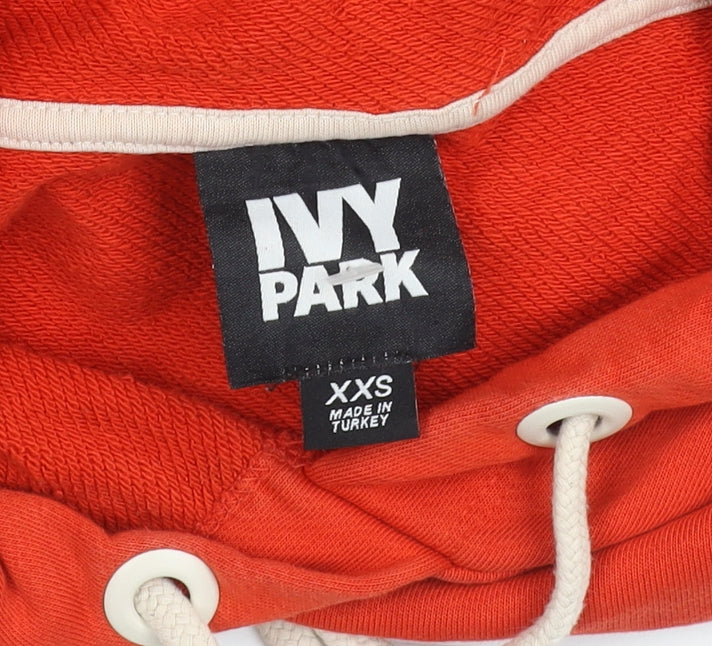Ivy Park Women's Orange Pullover Hoodie 2XS - Relaxed Fit