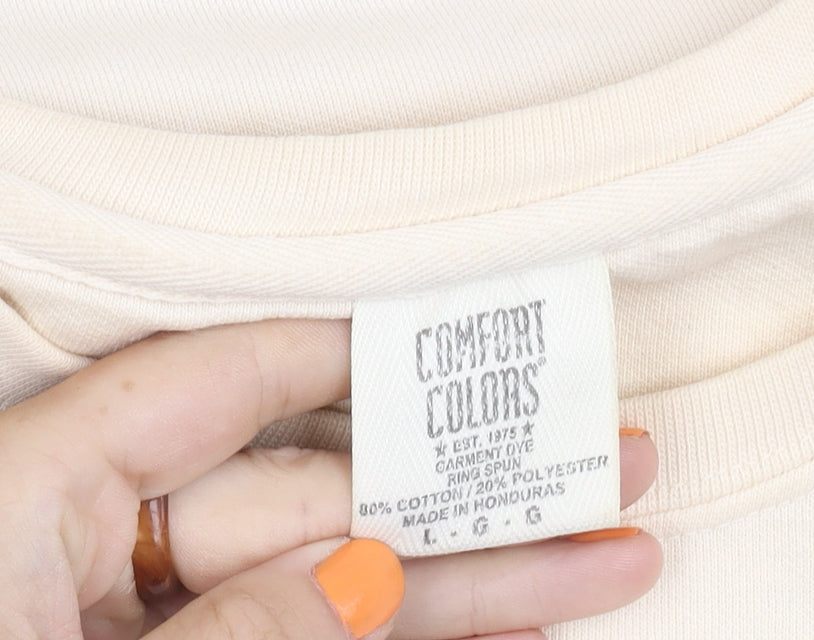 Comfort Colors Unisex Beige L Pullover Sweatshirt