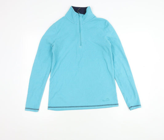 Peter Storm Girls Blue Fleece Pullover Hooded Sweatshirt, Size 12
