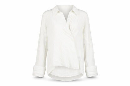 Womens UK Size 8 Topshop White Wrap Button-Up
