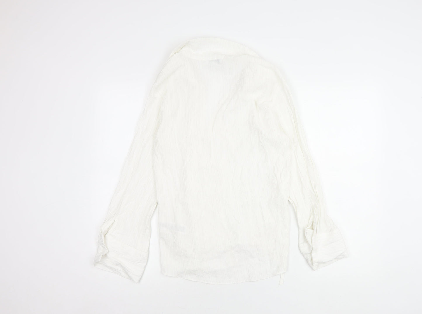 Womens UK Size 8 Topshop White Wrap Button-Up