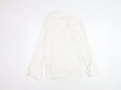 Womens UK Size 8 Topshop White Wrap Button-Up
